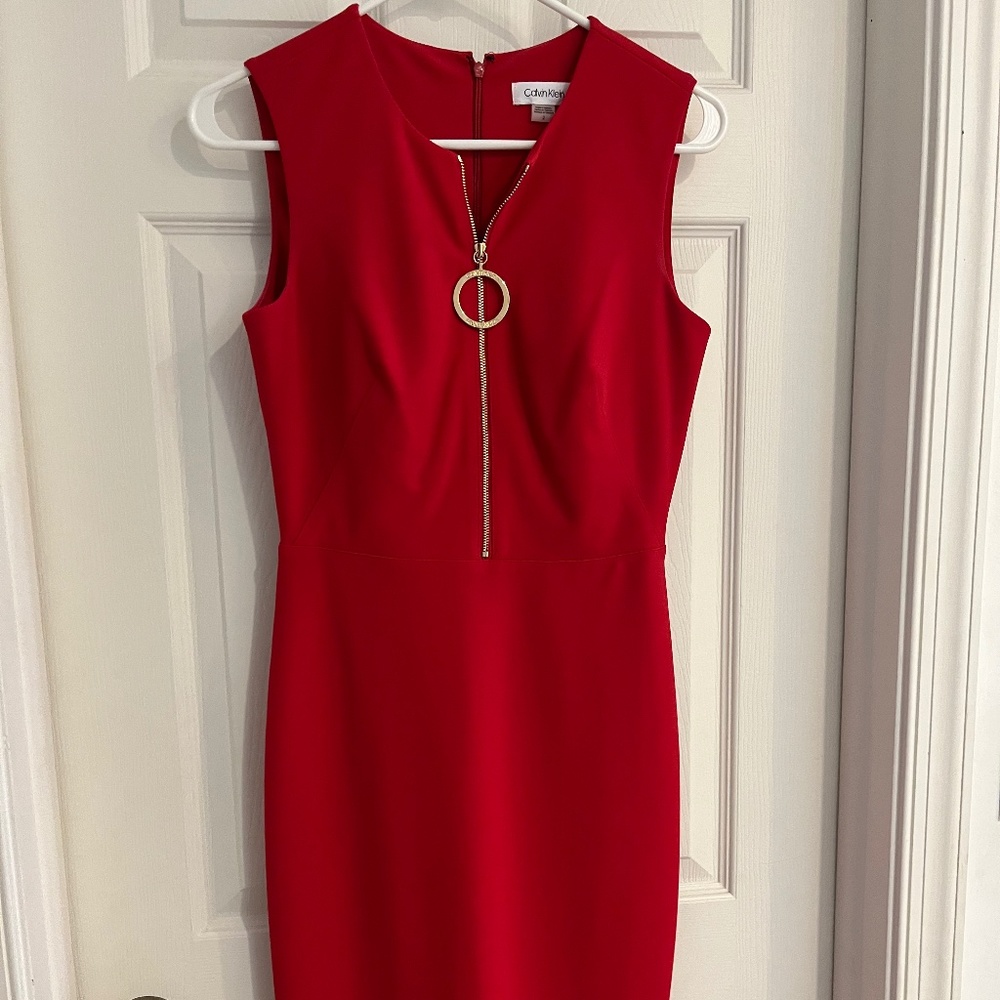 Red Calvin Klein dress